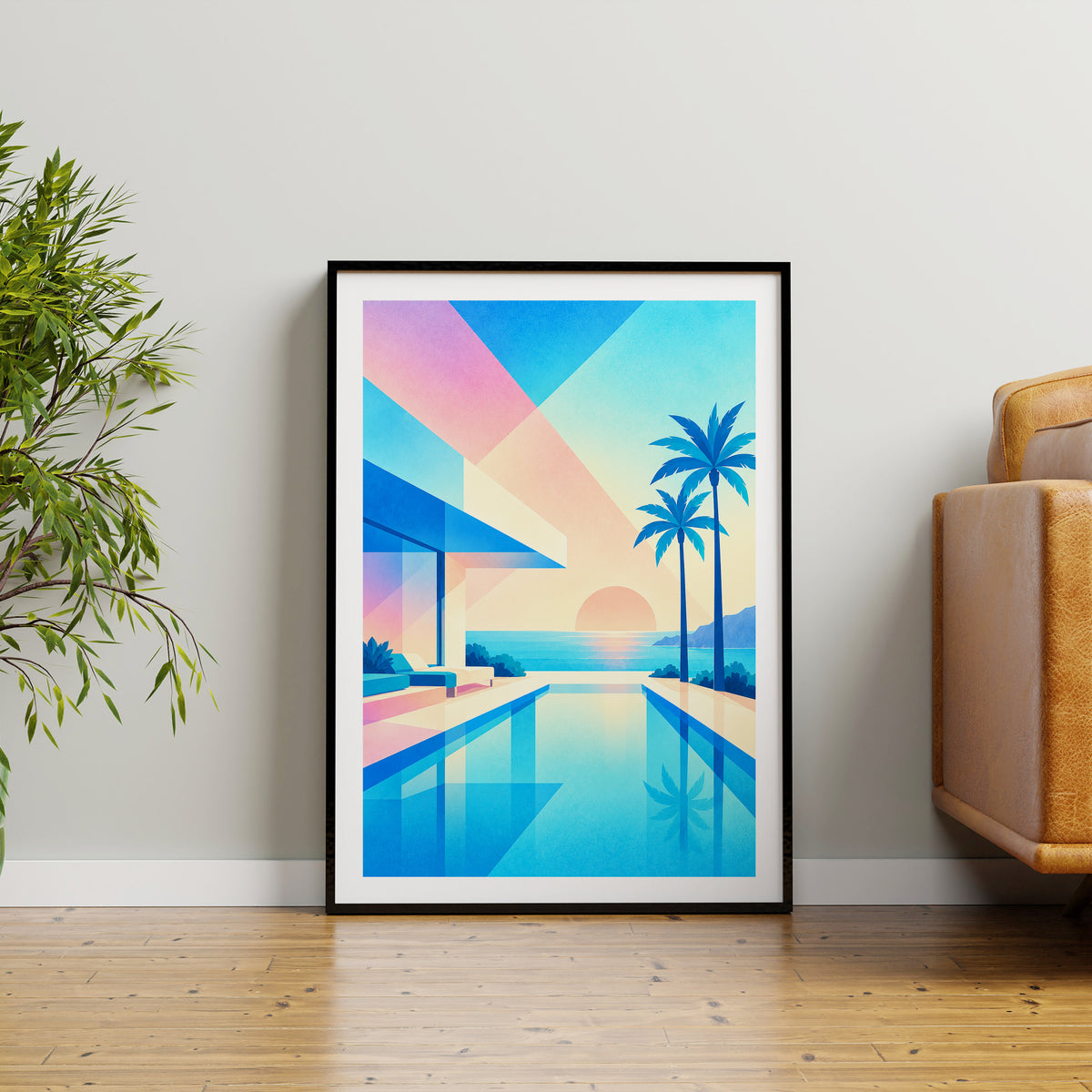Geometric Sunset print