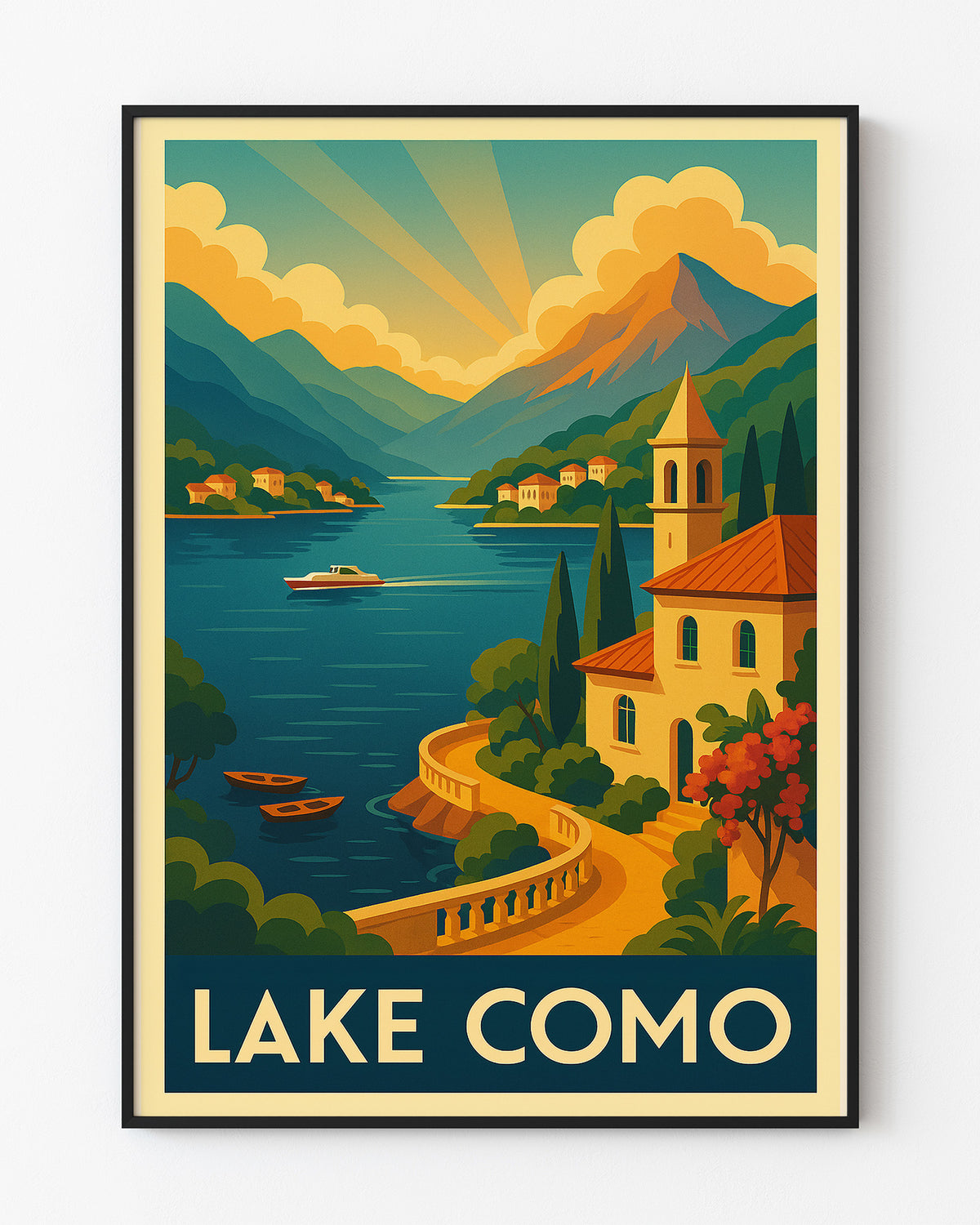 Lake Como graphic print