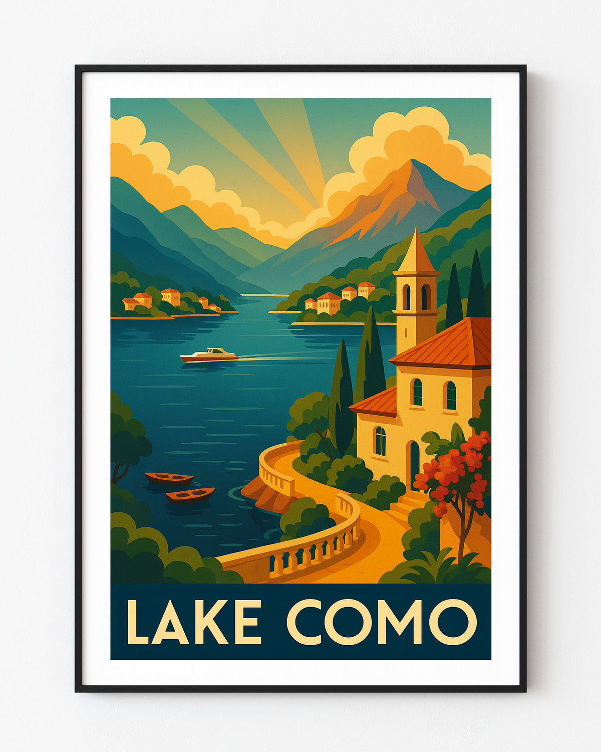 Lake Como graphic print