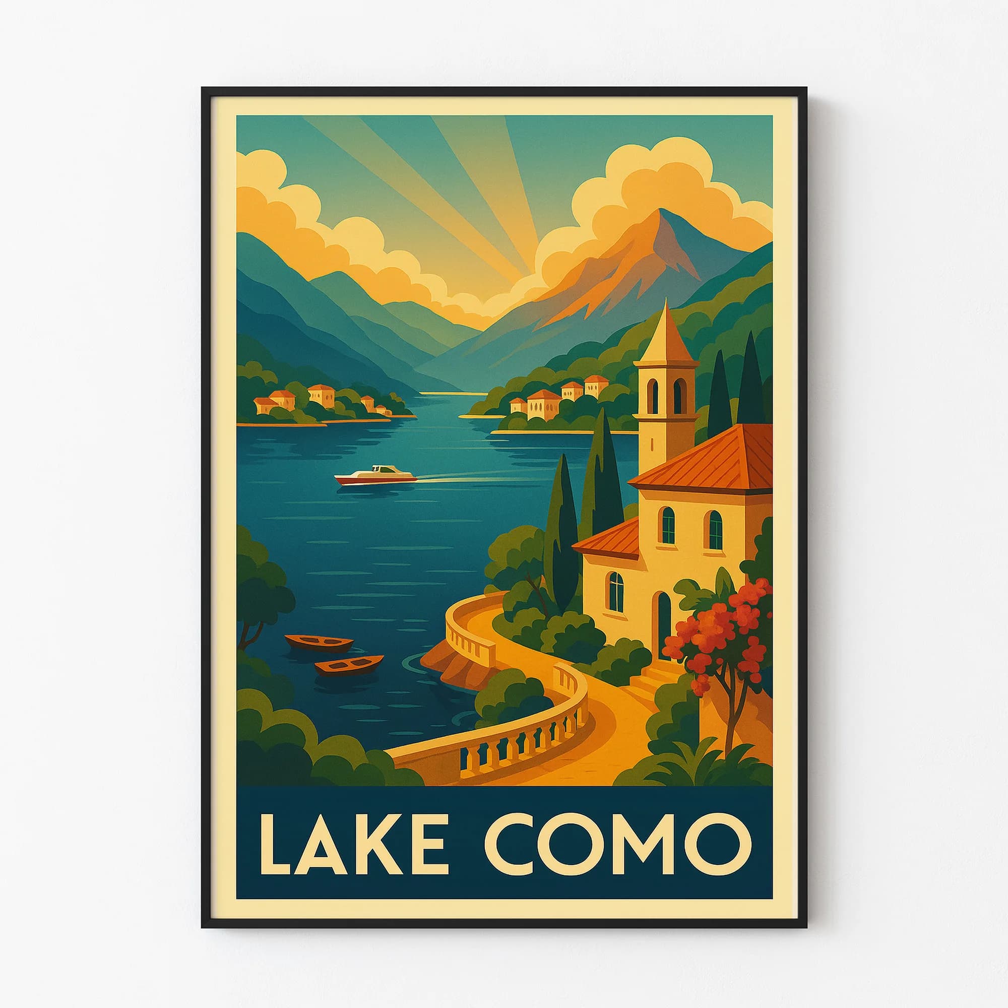 Lake Como graphic print
