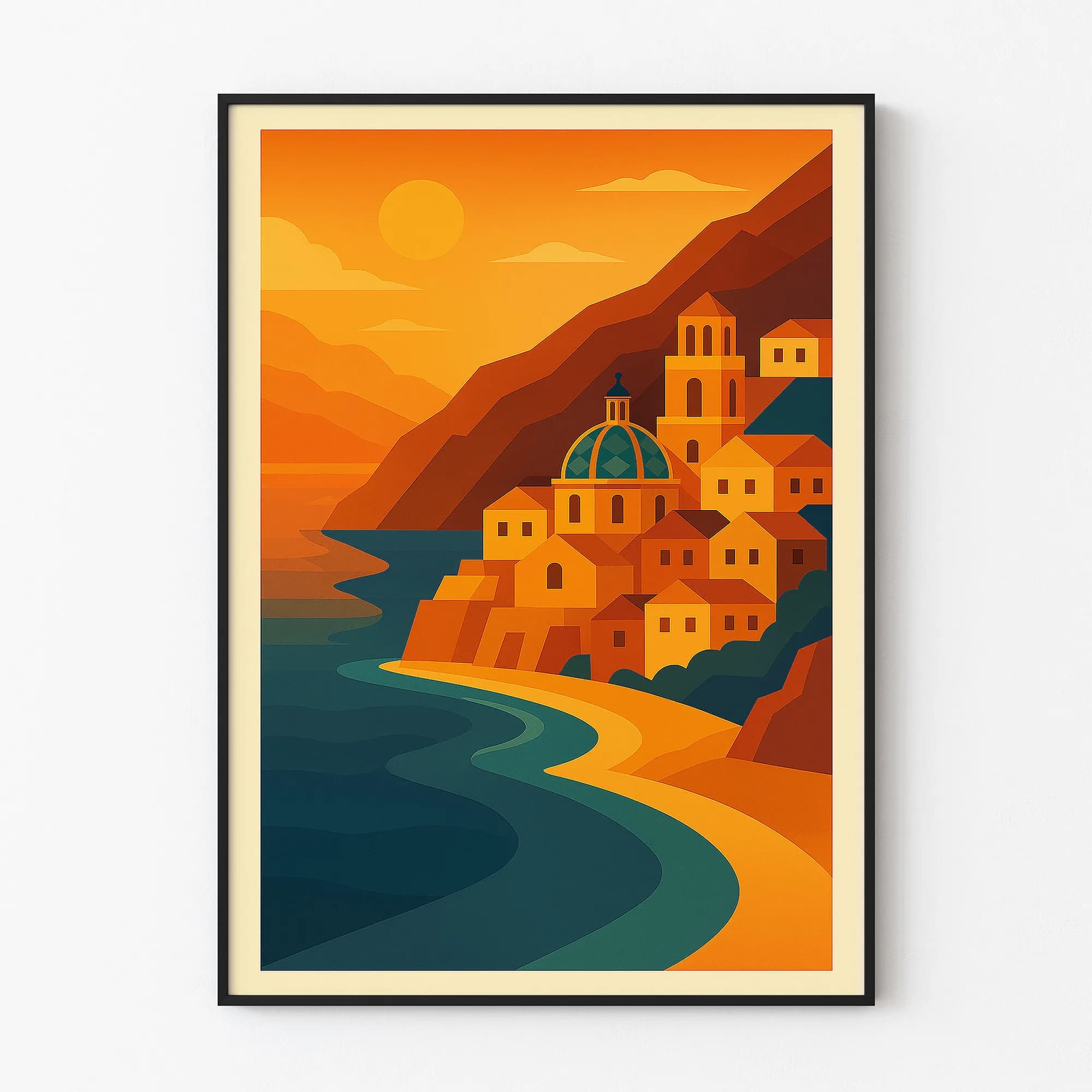 Positano graphic print