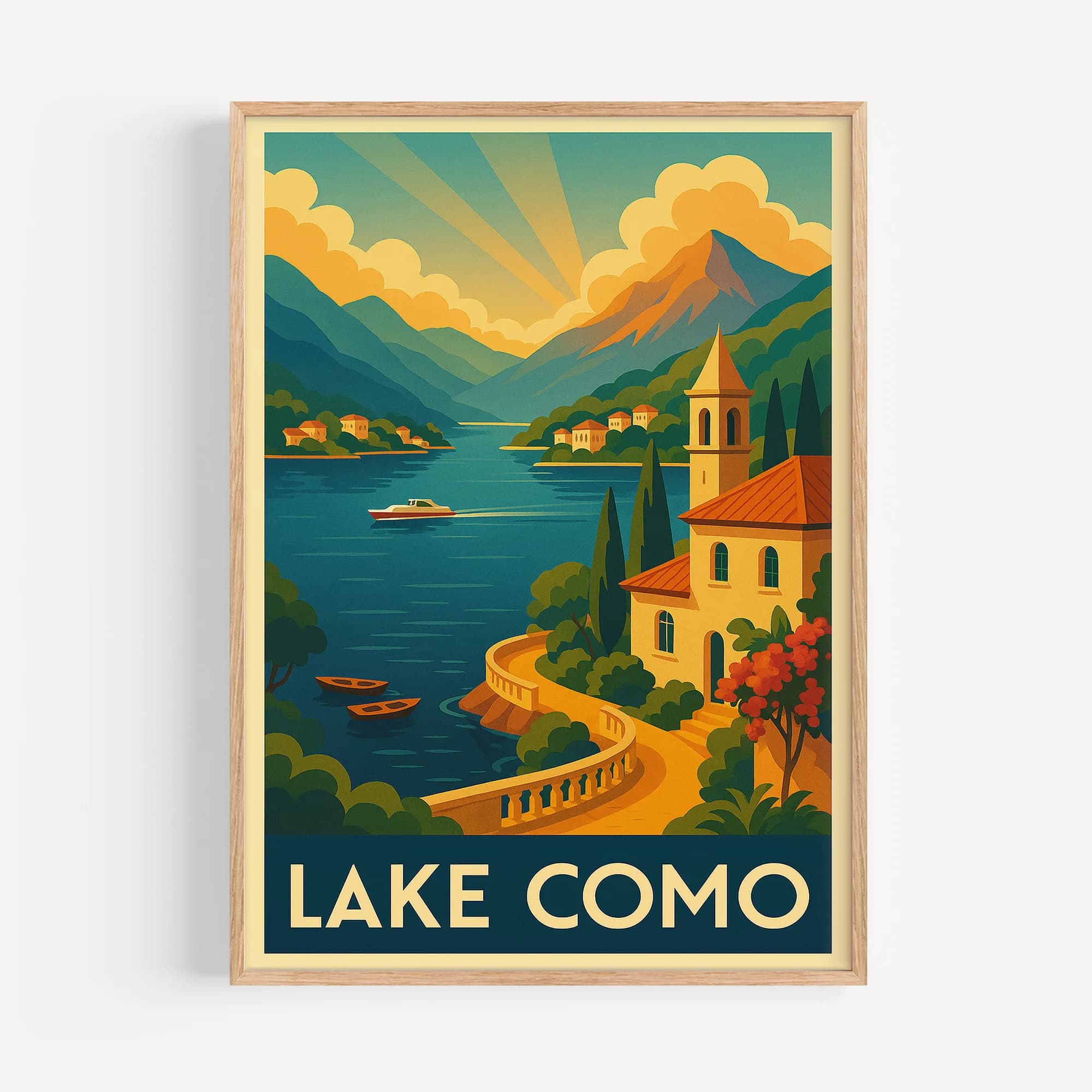 Lake Como graphic print