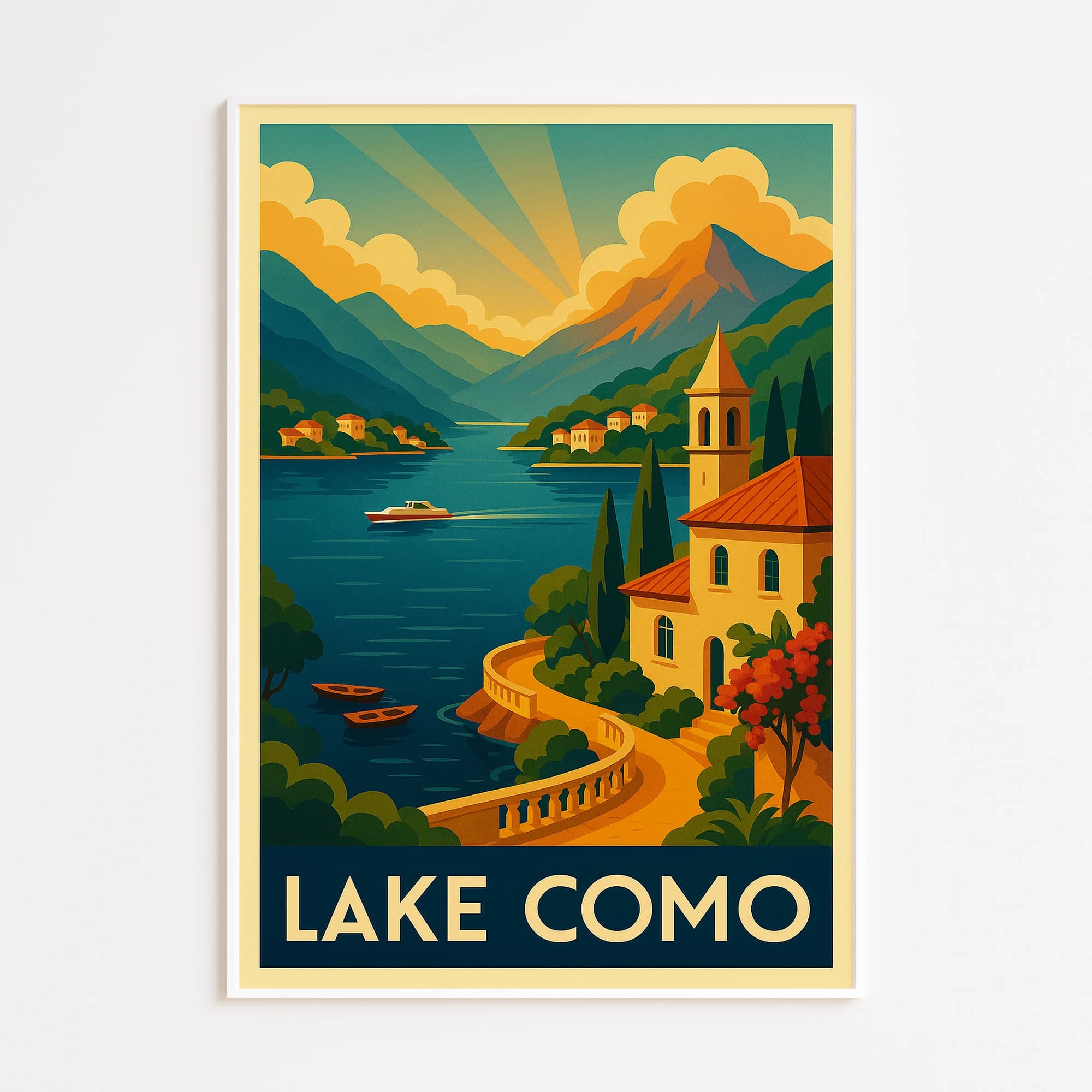 Lake Como graphic print