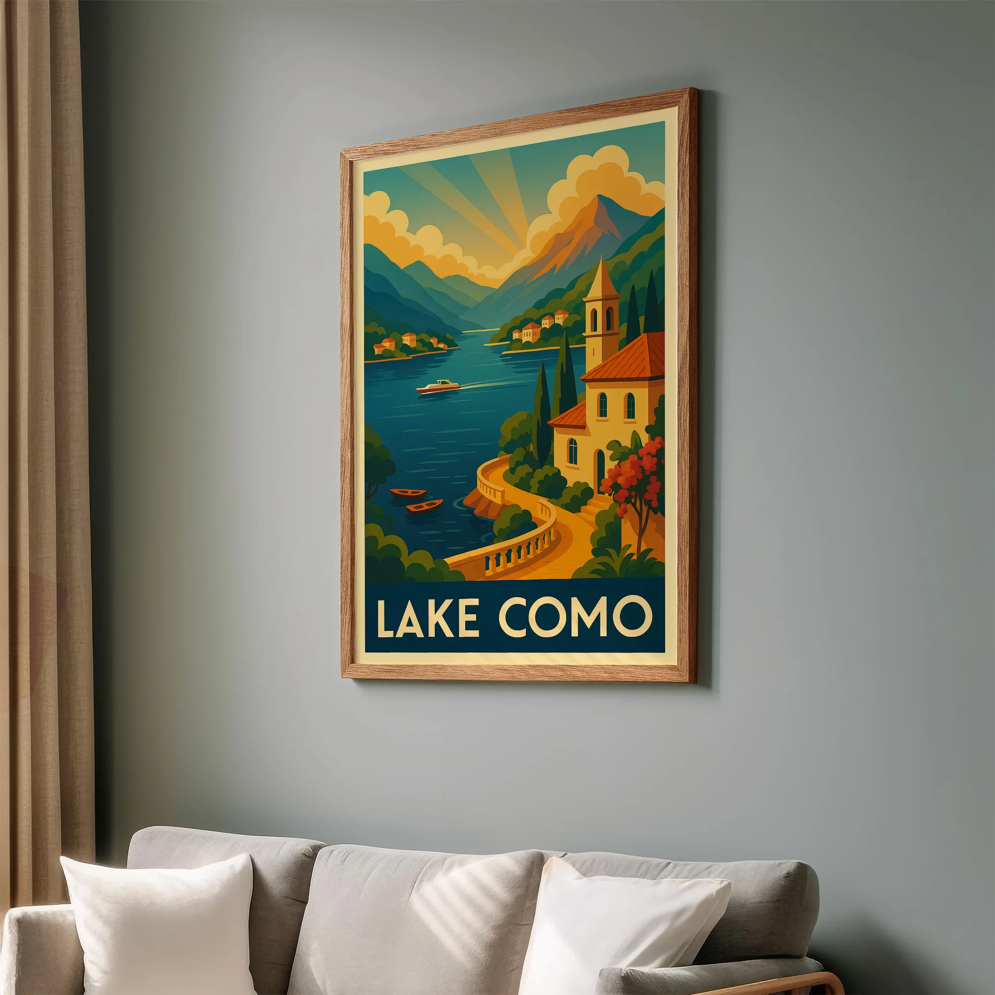 Lake Como graphic print