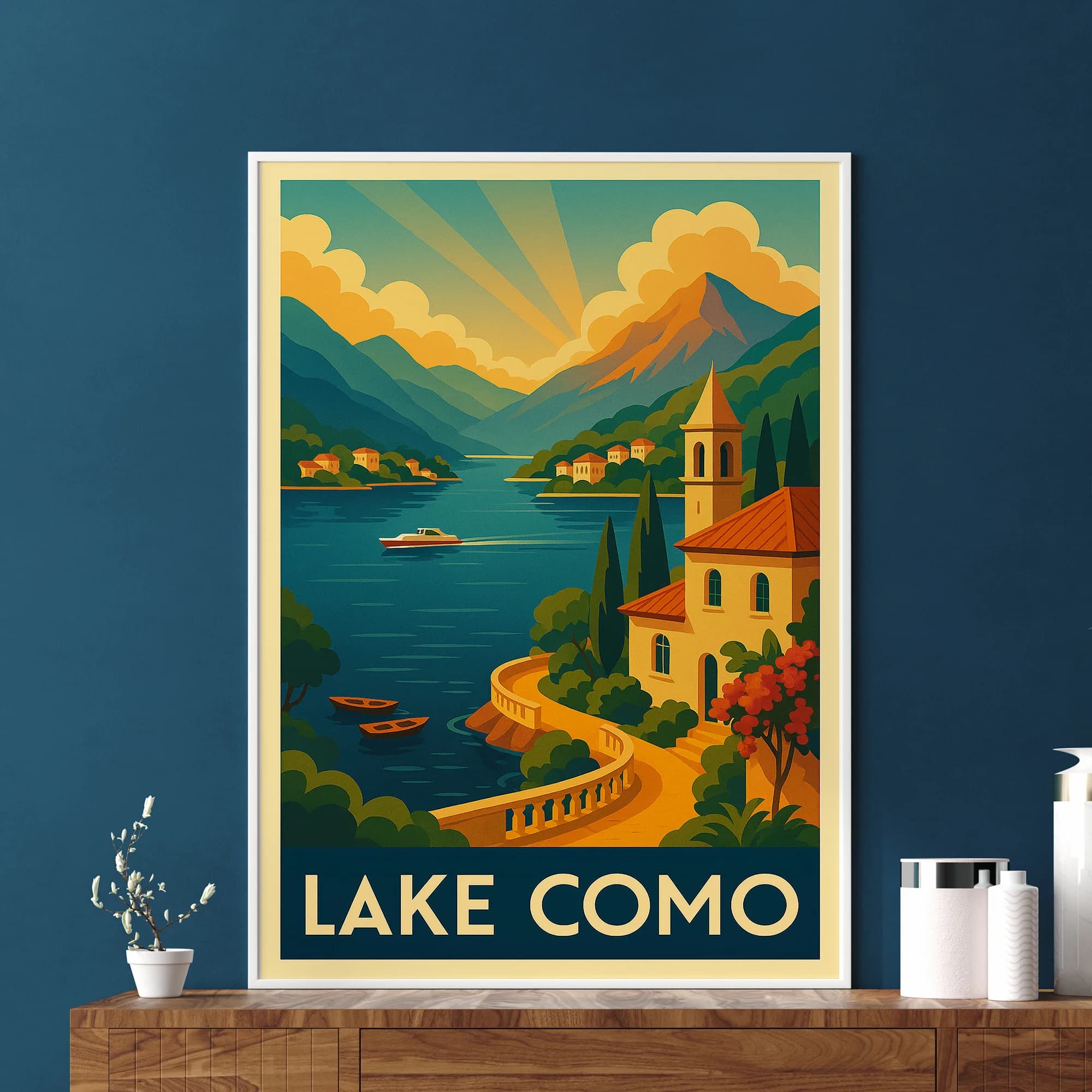 Lake Como graphic print