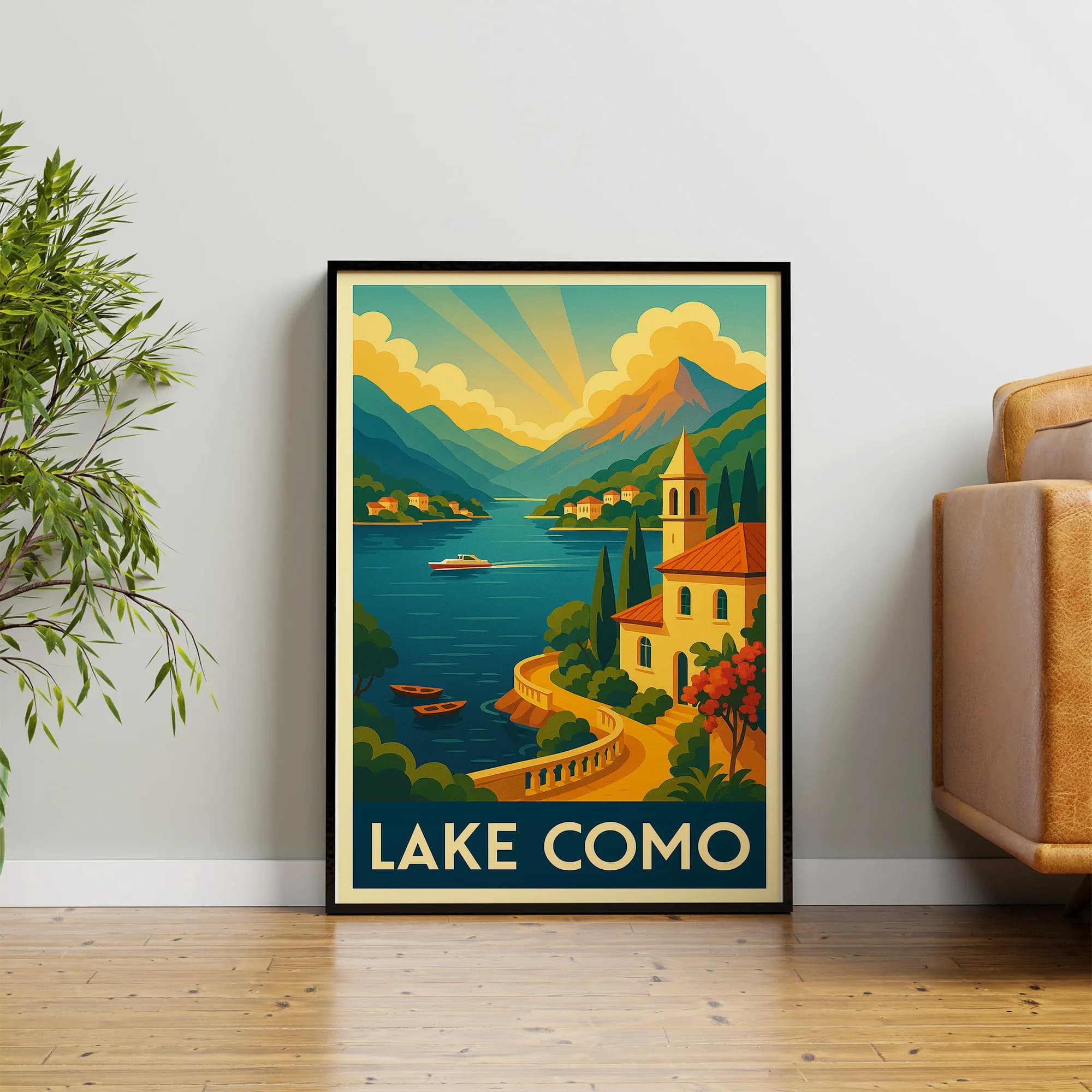 Lake Como graphic print
