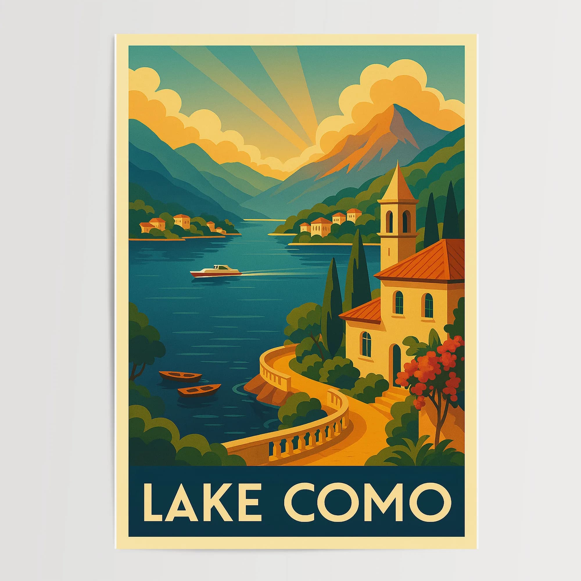 Lake Como graphic print