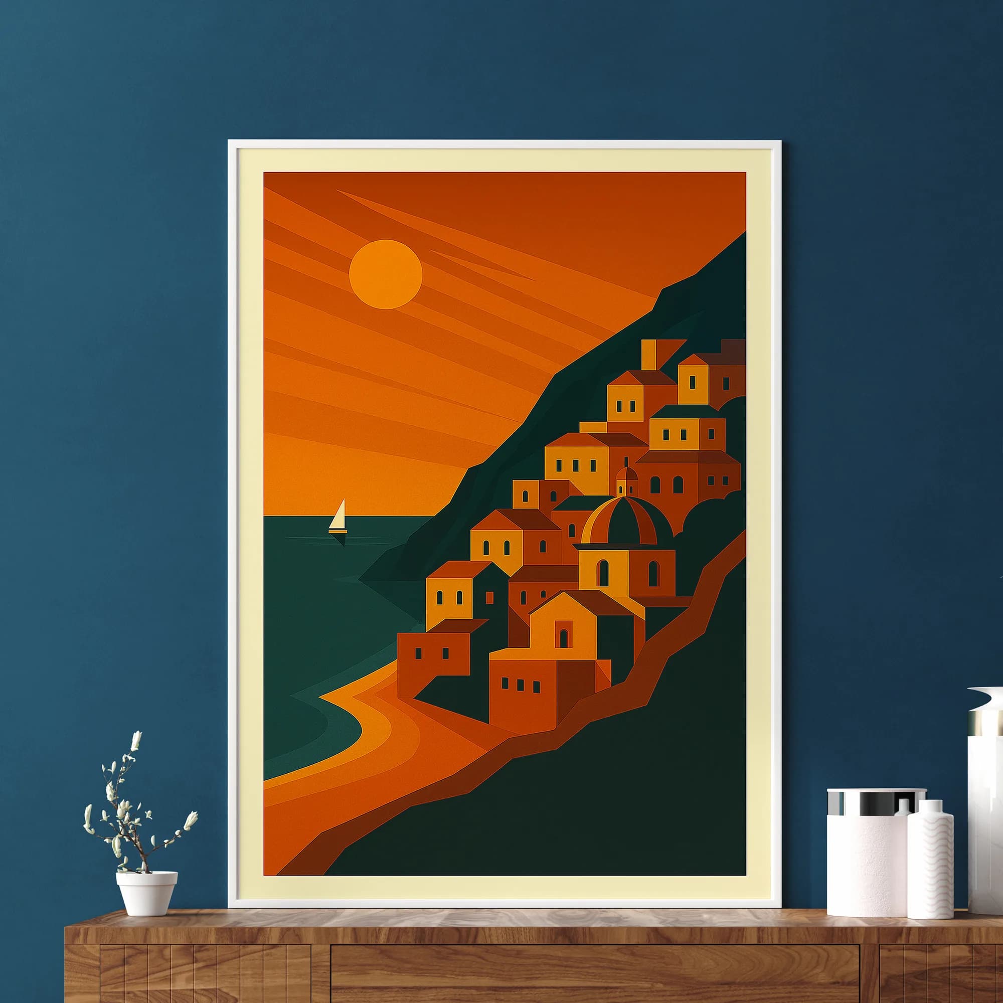 Positano graphic print
