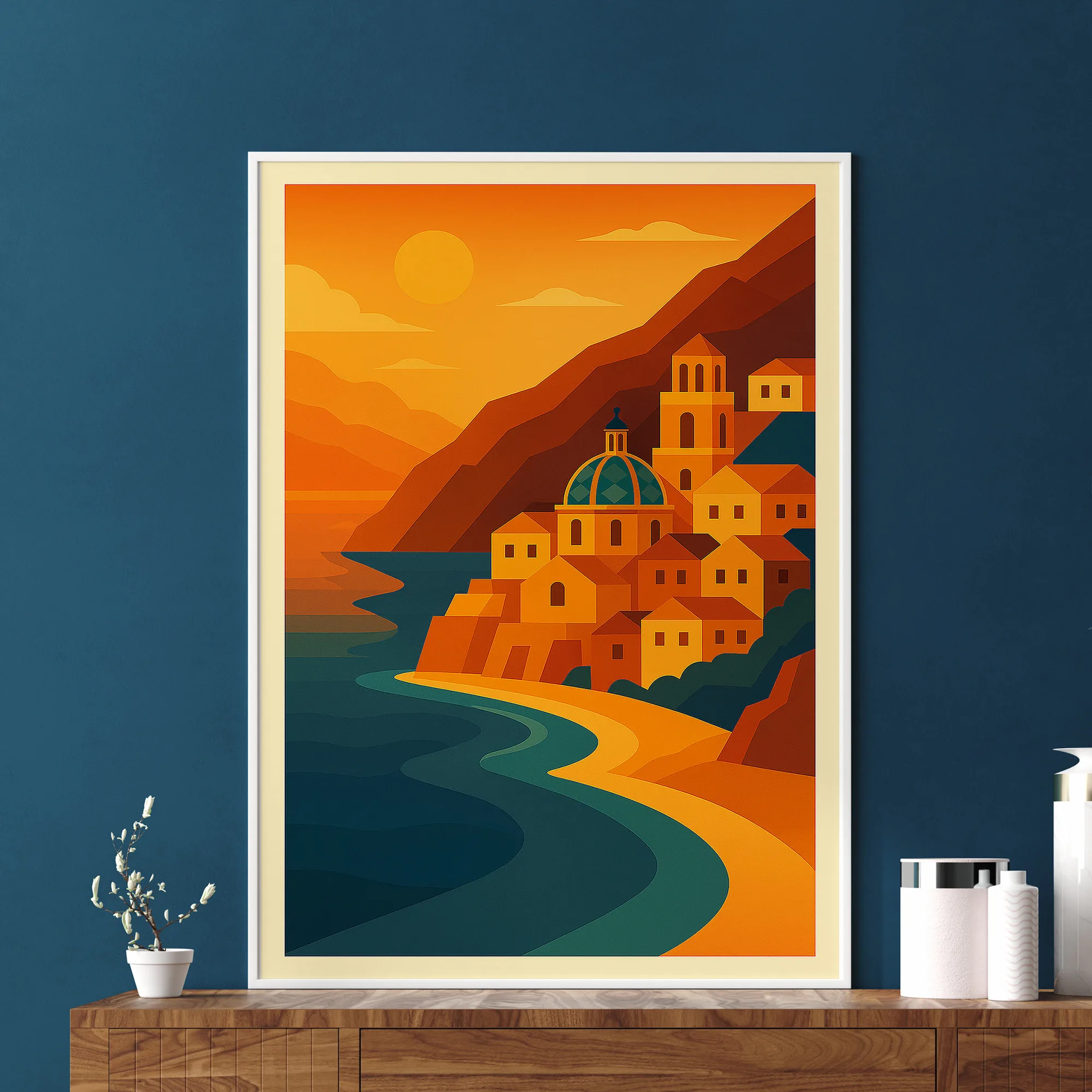 Positano graphic print