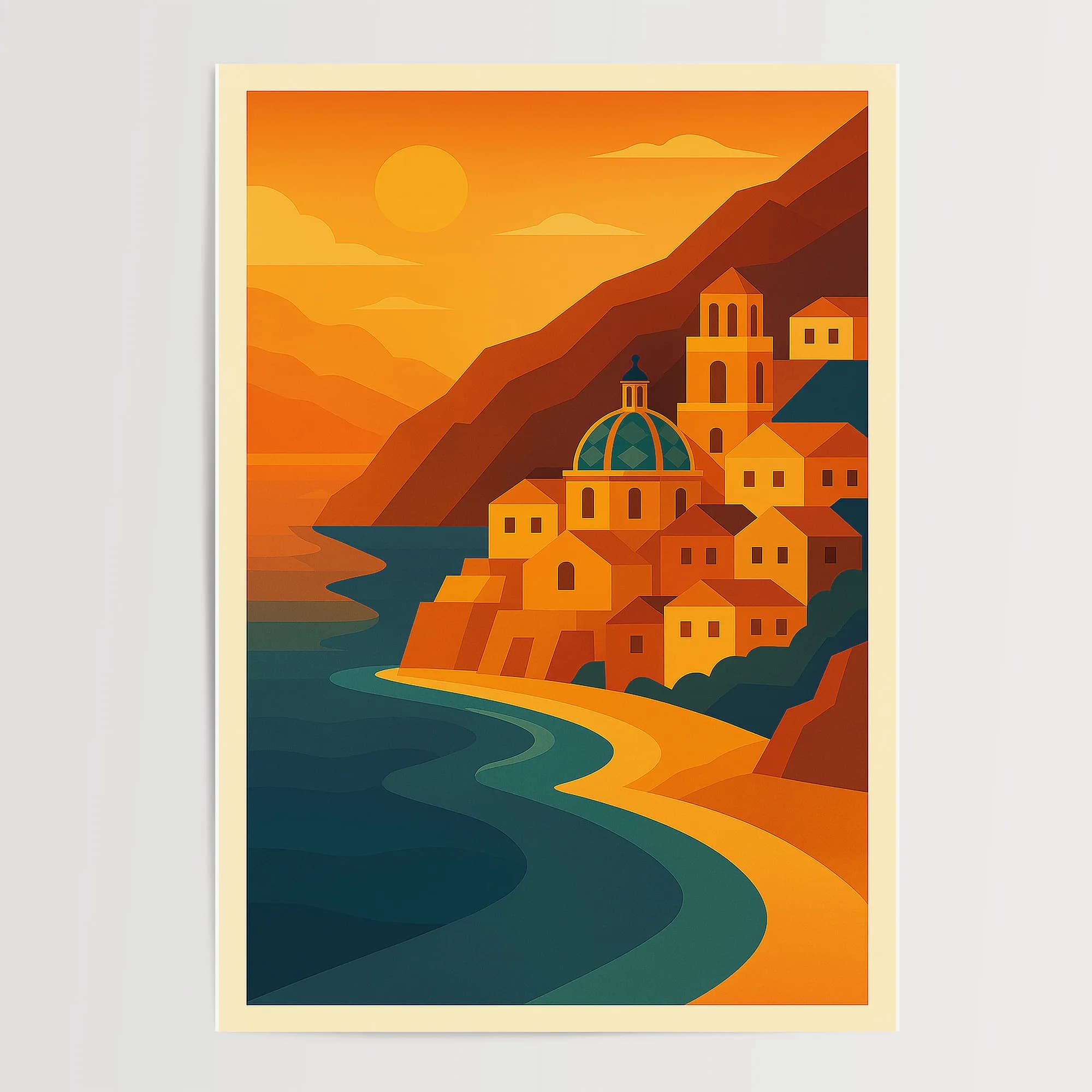 Positano graphic print