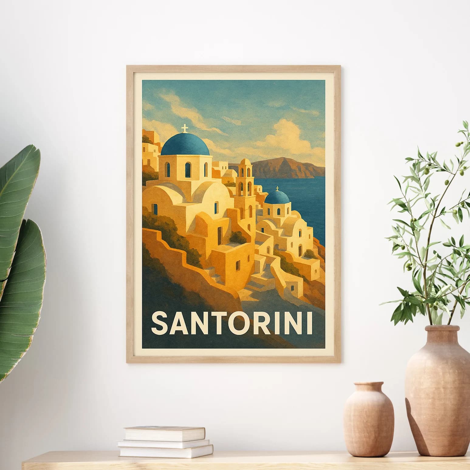 Santorini graphic print