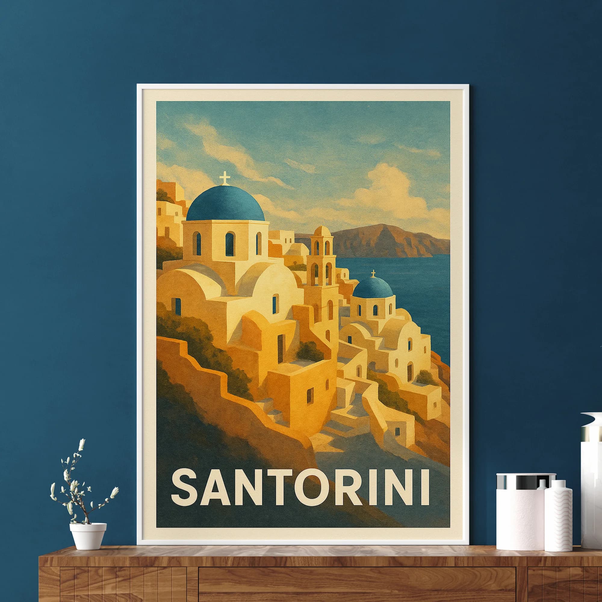 Santorini graphic print