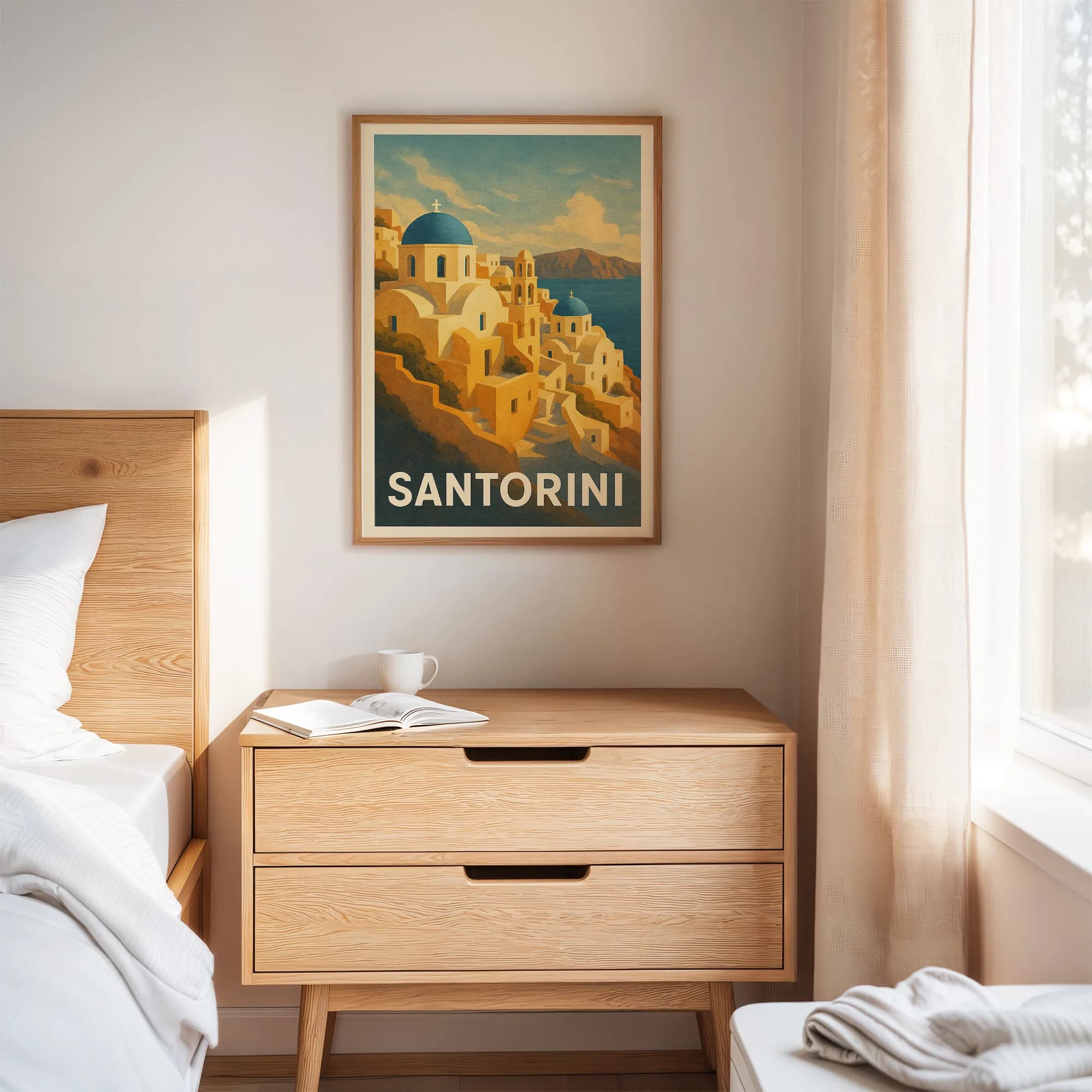 Santorini graphic print