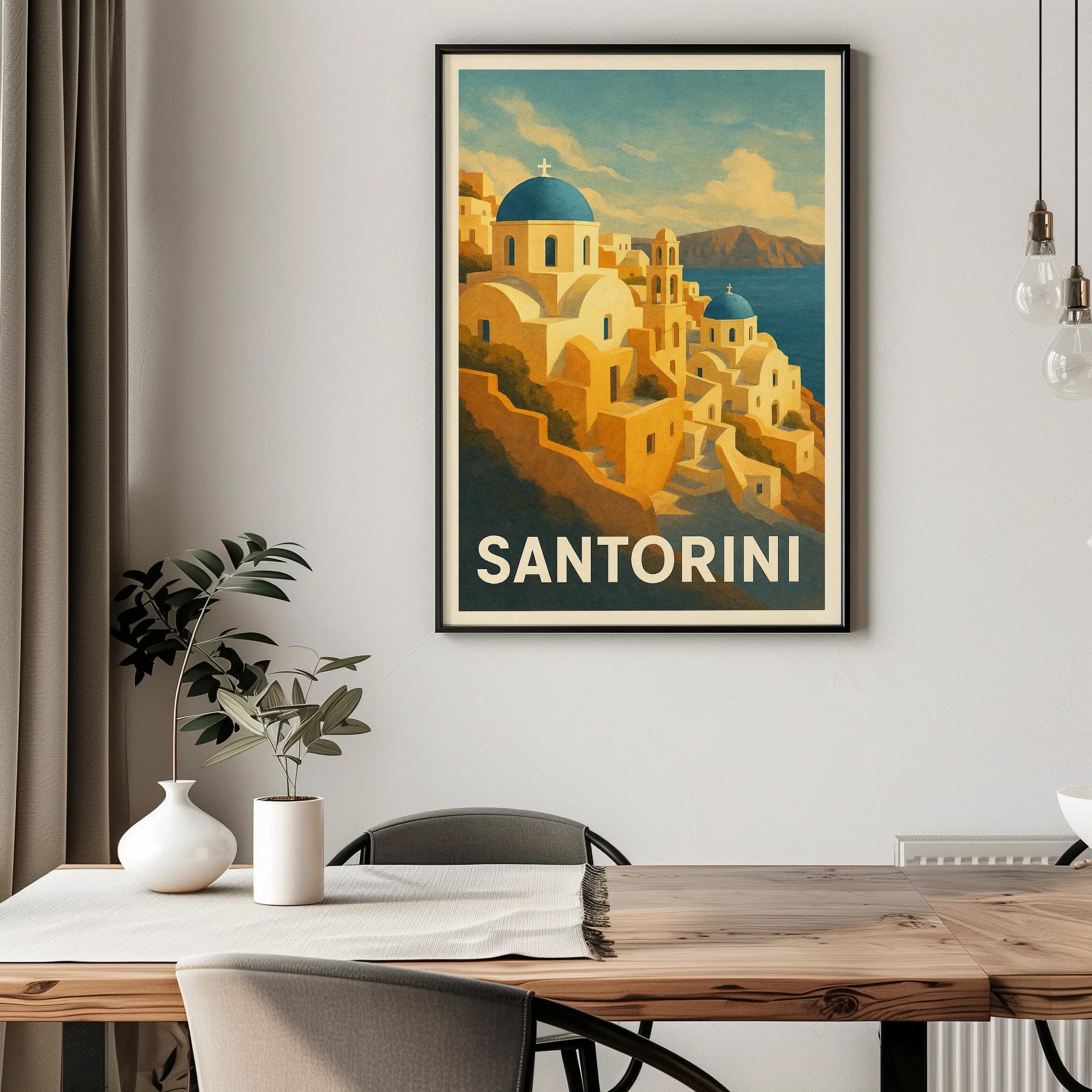 Santorini graphic print