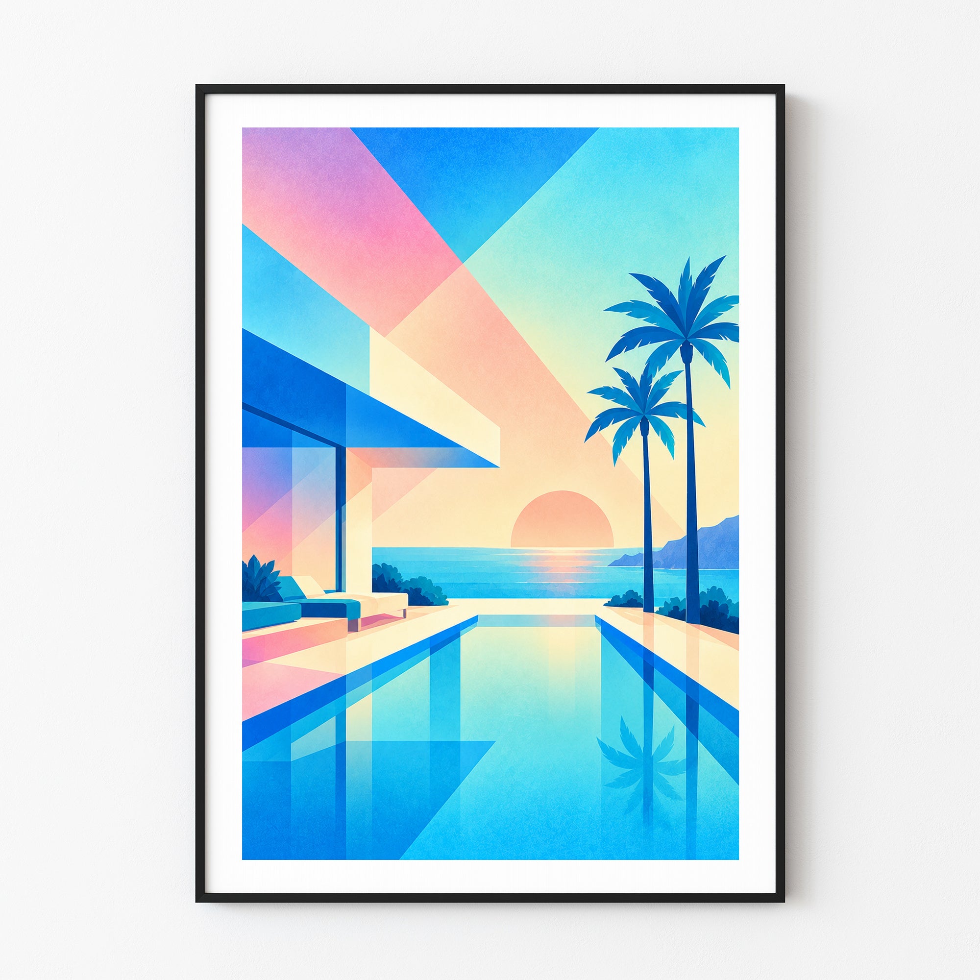 Geometric Sunset print