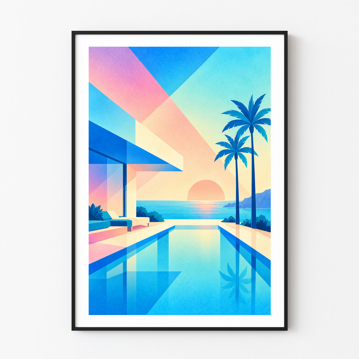 Geometric Sunset print