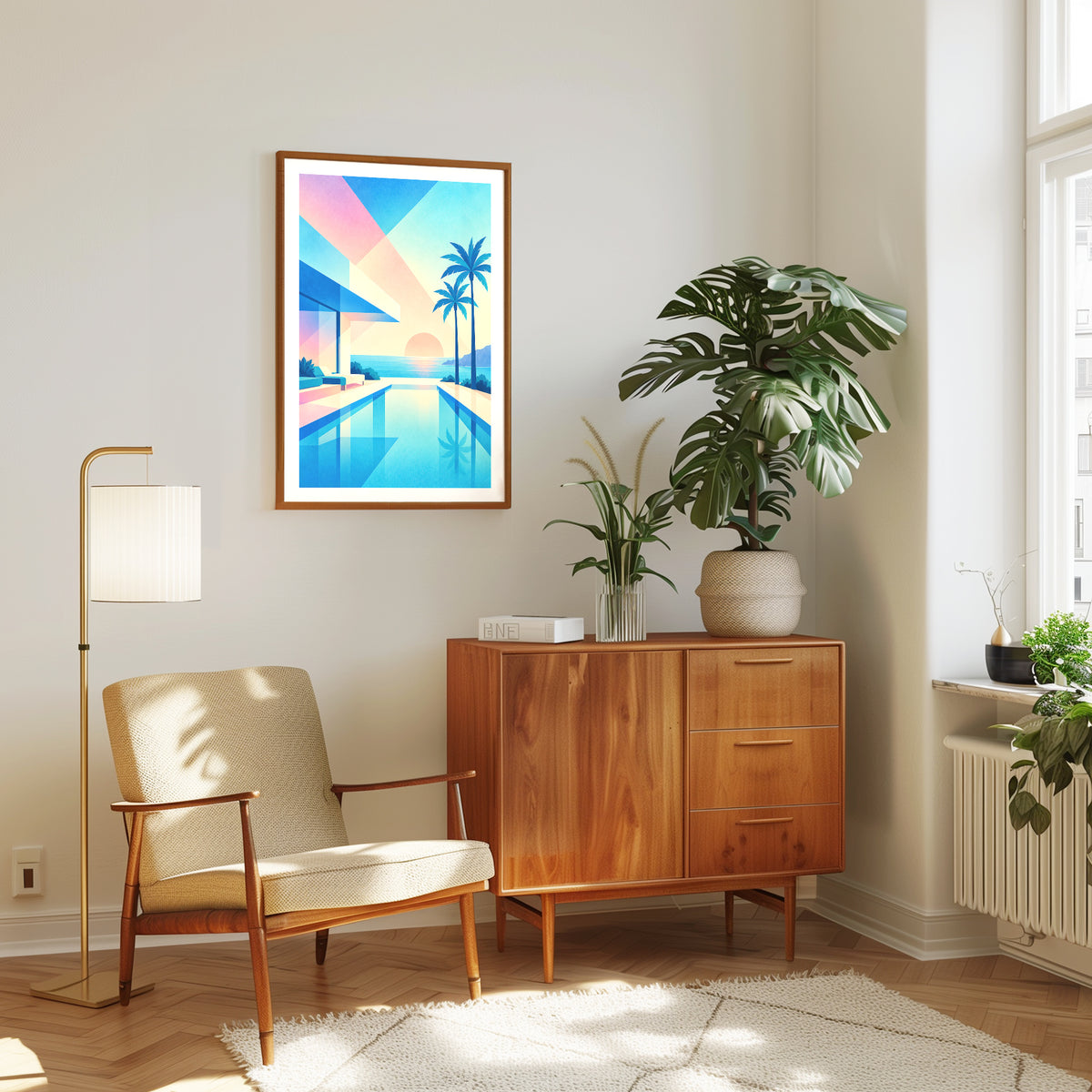 Geometric Sunset print